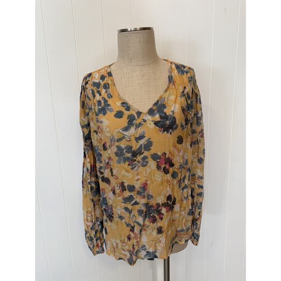 Zac & Rachel Blouse Womens Large Floral Long Sleeve Pullover Lightweight Top - Picture 9 of 10